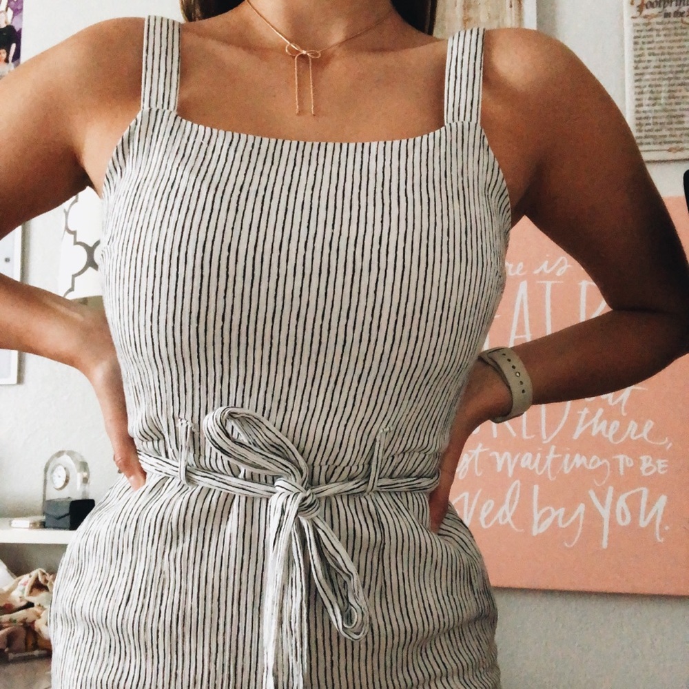 White Striped Jumpsuit